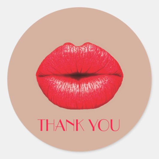Sticker Rond Coffee Lips baiser pop art Merci (Devant)