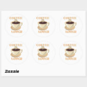 Sticker Rond Coffee Lover – Cute & Cozy for Caffeine Fans (Feuille)