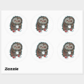 Sticker Rond Coffee Owl Coffee Addict Café Boisson Drôle Owl (Feuille)
