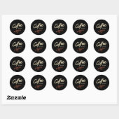 Sticker Rond Coffee Please Coffee Lover (Feuille)