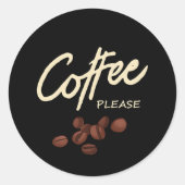 Sticker Rond Coffee Please Coffee Lover (Devant)