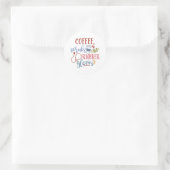 Sticker Rond Coffee Scrubs Et Gants En Caoutchouc Conception Po (Sac)