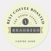 Sticker Rond Coffee shop Personalized Branding  (Devant)