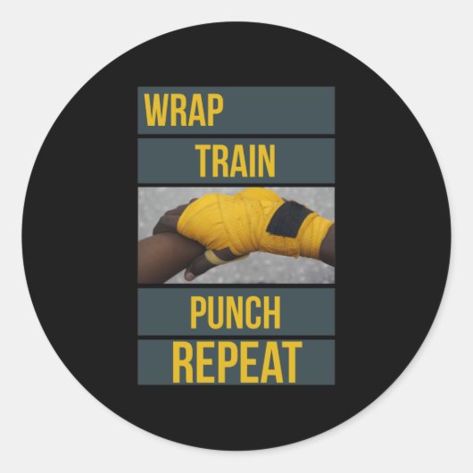 Sticker Rond Coffre de formation Boxer Envelopper Train Répétit (Devant)