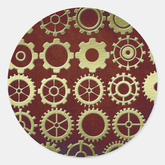 Sticker Rond Cogs et engrenages en vapeur (Devant)