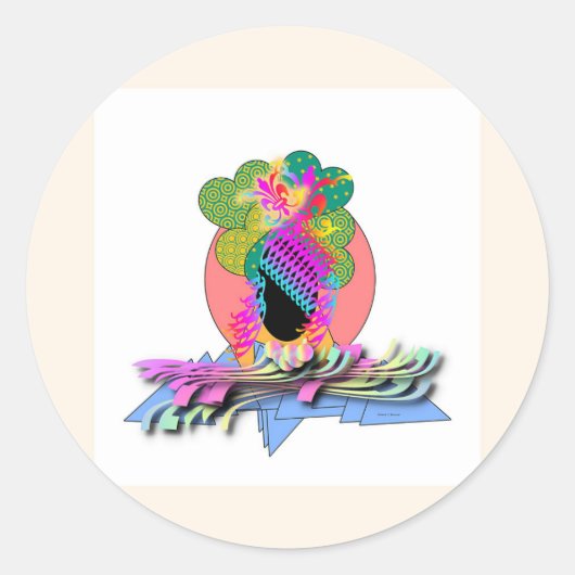 Sticker Rond Coiffe habillée (Devant)