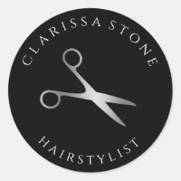 Coiffeur élégante de ciseaux noir et argent