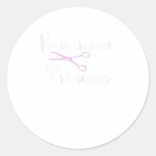 Sticker Rond Coiffeur Princess Coiffeur Coiffeur Salon Coiffeur