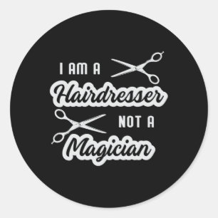 Sticker Rond Coiffeur Styliste Barbier Ciseaux Coiffeur Coiffeu