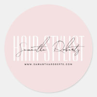 Coiffeur styliste typographie moderne script rose