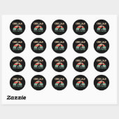 Sticker Rond Coiffeuse Stylo Barbier Coiffeur Conserver le calm (Feuille)
