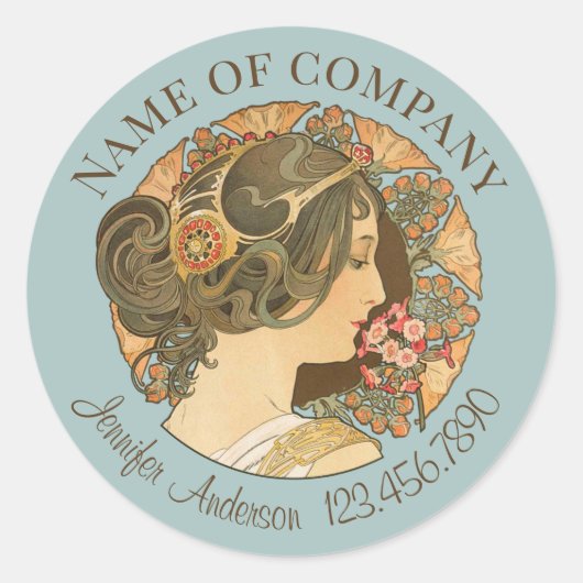Sticker Rond Coiffeuses Belle femme élégante cheveux CC1158 (Devant)