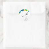 Sticker Rond Coiffure de bulle psychédélique (Sac)