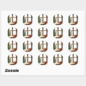 Sticker Rond Coin lecture de nature morte (Feuille)