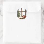 Sticker Rond Coin lecture de nature morte (Sac)
