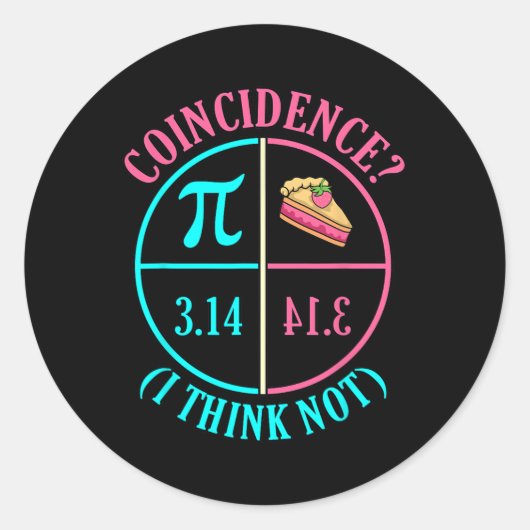 Sticker Rond Coïncidence Pi Day Lover Math Enseignant Mathémati (Devant)