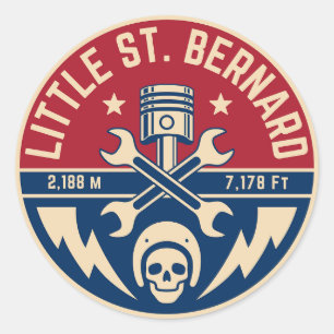 Sticker Rond Col du Petit-Saint-Bernard moto français italie Al