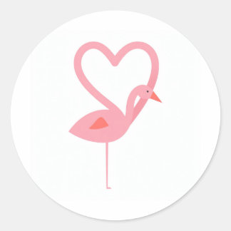 Sticker Rond Col Necud Minimal Classique Rond Flamingo