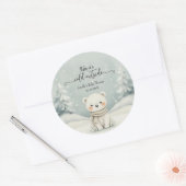 Sticker Rond Cold Outside Winter Gender Neutral Baby Shower (Enveloppe)