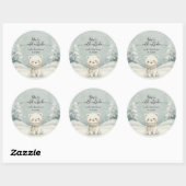 Sticker Rond Cold Outside Winter Gender Neutral Baby Shower (Feuille)