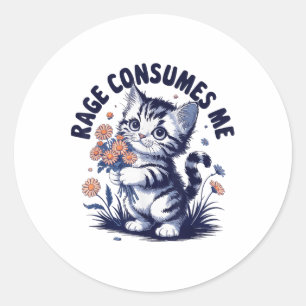 Sticker Rond Colère Emotion Amusante Rage Rage Rage Rage Me Con