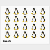 STICKER ROND COLÈRE LINUX TUX PENGUIN (Feuille)