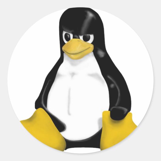 STICKER ROND COLÈRE LINUX TUX PENGUIN (Devant)