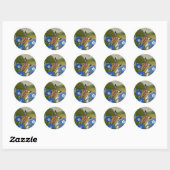 Sticker Rond Colibri (Feuille)