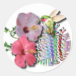 Sticker Rond Colibri