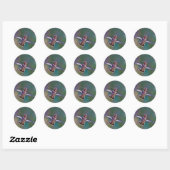 Sticker Rond Colibri (Feuille)