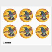 Sticker Rond Colibri (Feuille)