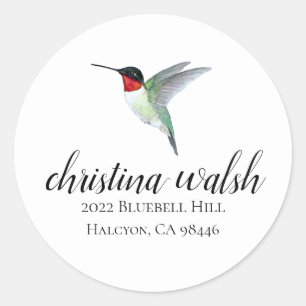 Sticker Rond Colibri à gorge rubis