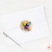 Sticker Rond Colibri à l'aquarelle (Enveloppe)