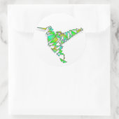 Sticker Rond Colibri Abstrait (Sac)