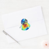 Sticker Rond Colibri Arc-en-Ciel (Enveloppe)