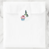 Sticker Rond Colibri Cupcake Love (Sac)