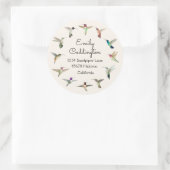 Sticker Rond Colibri de Californie (Sac)