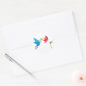 Sticker Rond Colibri d'origine et fleur (Enveloppe)