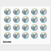 Sticker Rond Colibri en verre arc-en-ciel (Feuille)