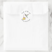 Sticker Rond Colibri et Cloches (Sac)
