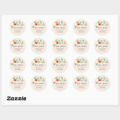 Sticker Rond Colibri et Fleurs (Feuille)