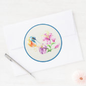 Sticker Rond Colibri et Floral (Enveloppe)