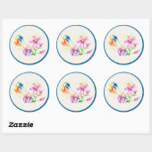 Sticker Rond Colibri et Floral (Feuille)