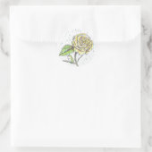 Sticker Rond Colibri et Rose dans le dessin de pluie (Sac)