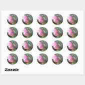 Sticker Rond Colibri et Rose de Sharon (Feuille)