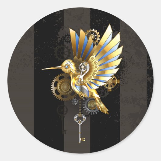 Sticker Rond Colibri mécanique (Devant)