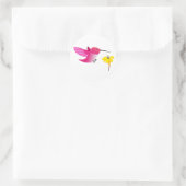 Sticker Rond Colibri rose (Sac)