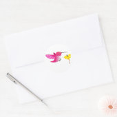 Sticker Rond Colibri rose (Enveloppe)