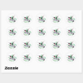Sticker Rond Colibri Ruby Throsé (Feuille)