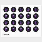 Sticker Rond Colibri tenant pourpre Ribbon Epilepsie (Feuille)